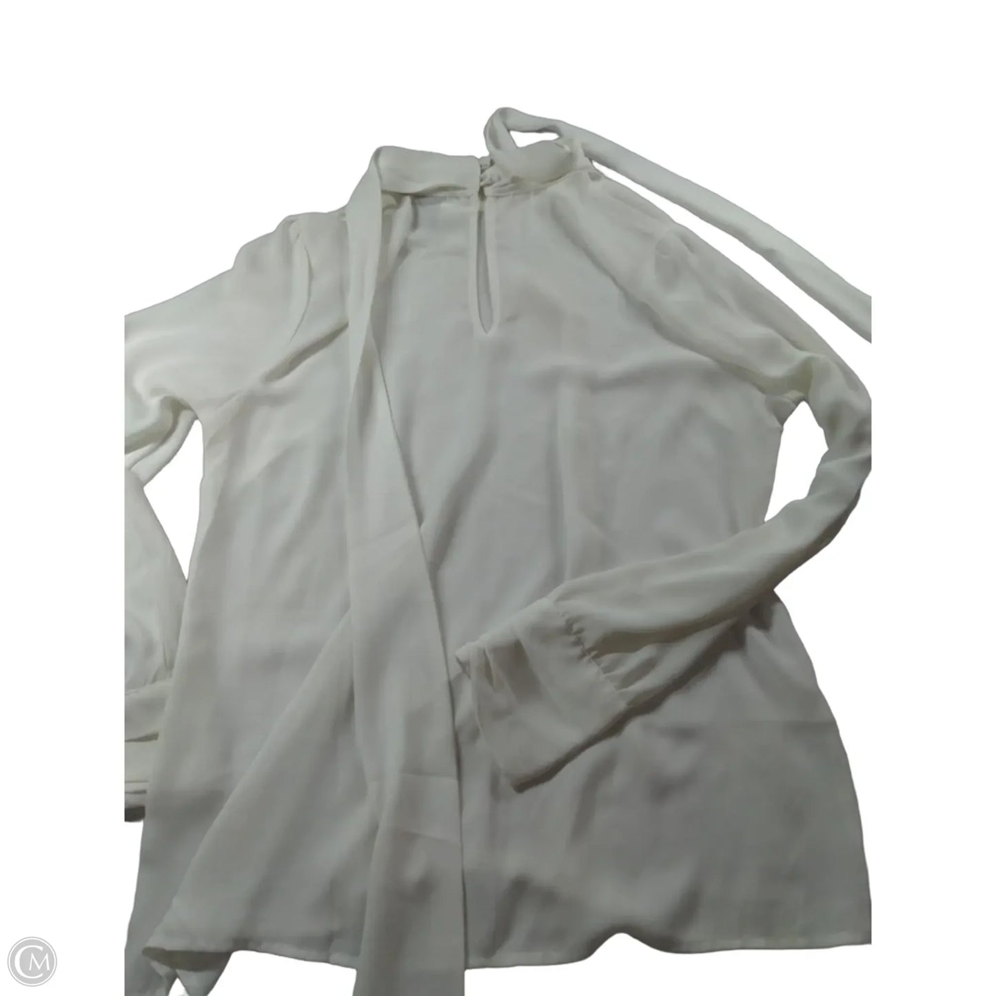 Blouse Long Sleeve By Forever 21 In White, Size: L