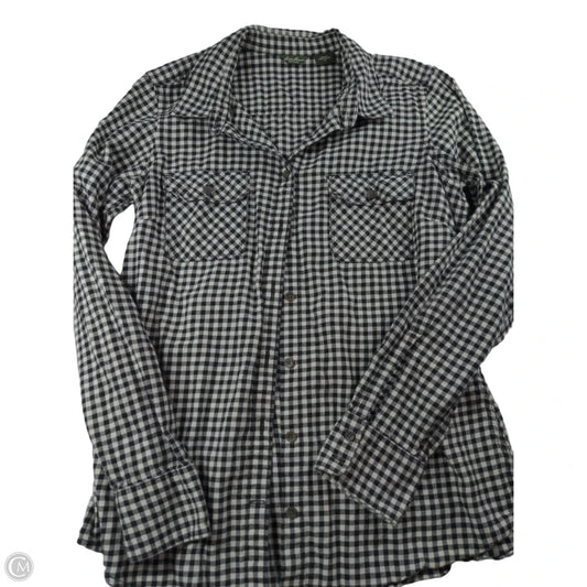 Top Long Sleeve By Eddie Bauer In Plaid Pattern, Size: M