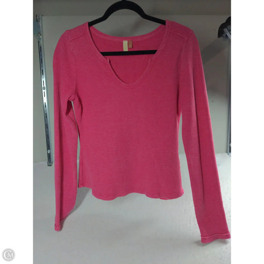 Top Long Sleeve By Pilcro In Pink, Size: M