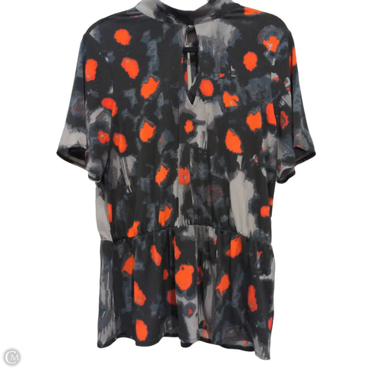 Blouse Short Sleeve By Rachel Roy In Black & Grey, Size: L