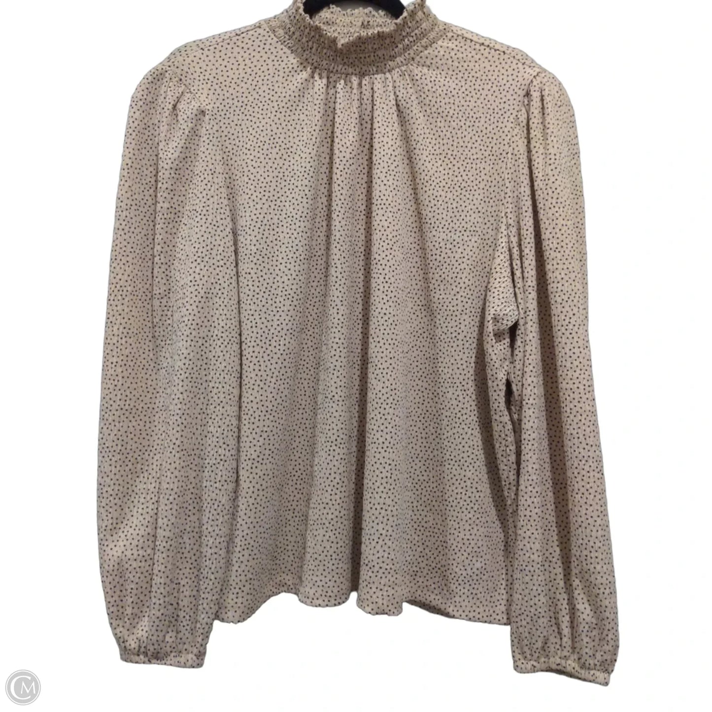 Blouse Long Sleeve By Loft In Cream, Size: L