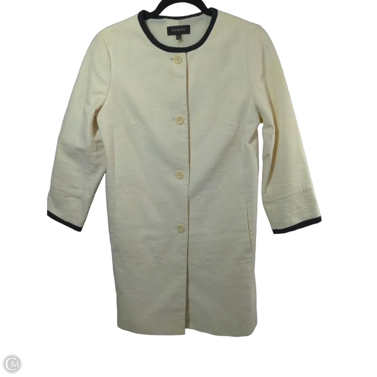 Coat Peacoat By Talbots In Cream, Size: 8