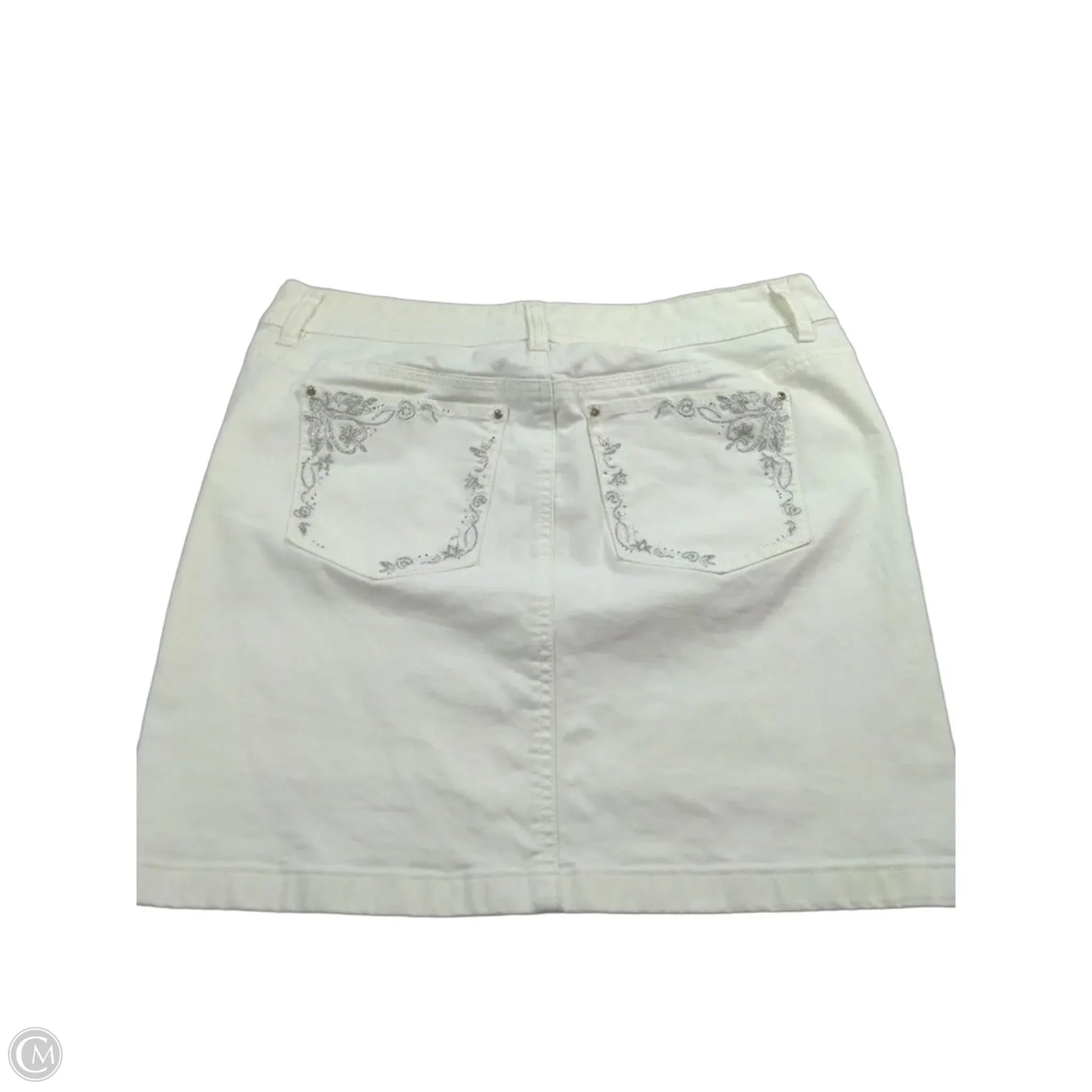 Skirt Mini & Short By White House Black Market In White Denim, Size: 4