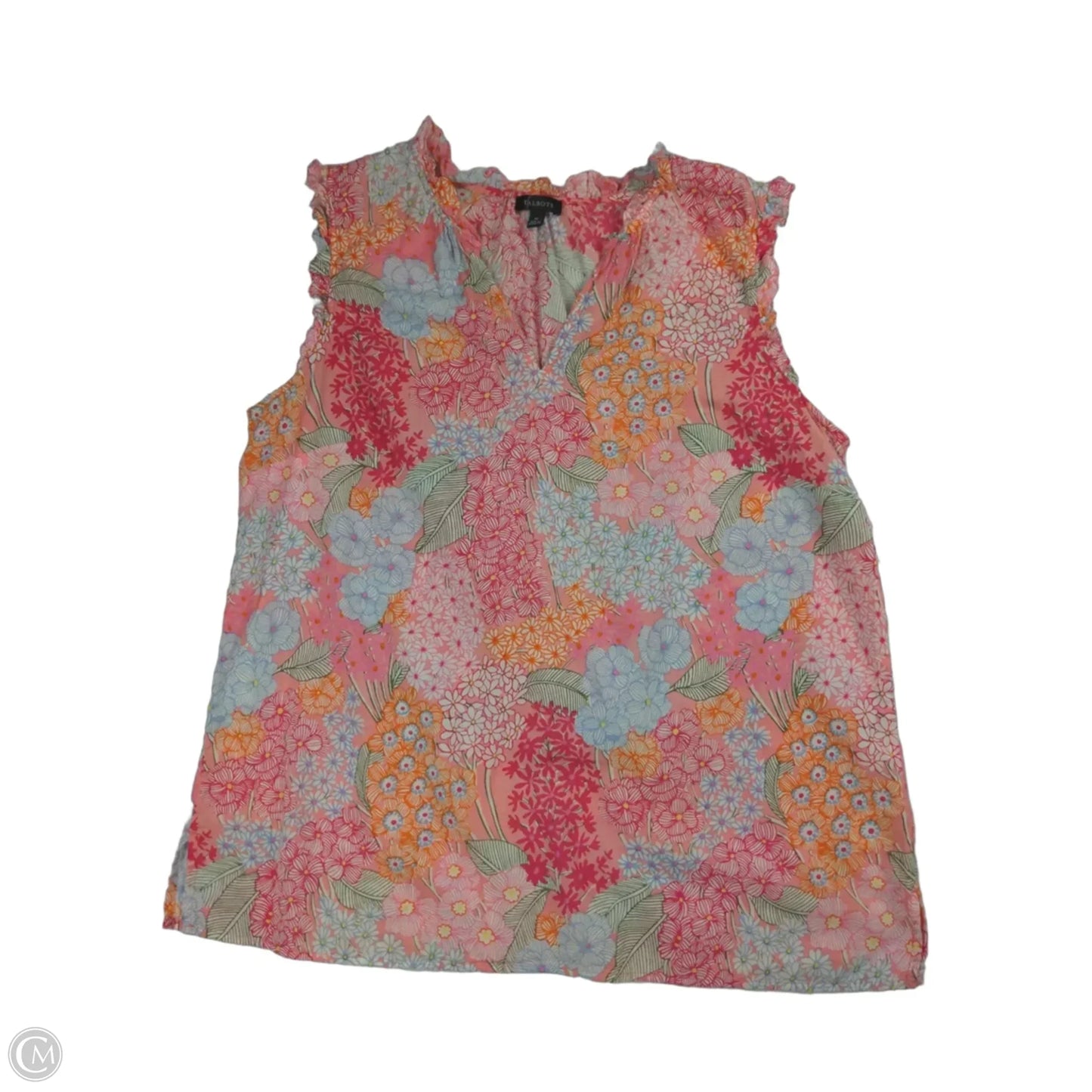 Top Sleeveless By Talbots In Floral Print, Size: M
