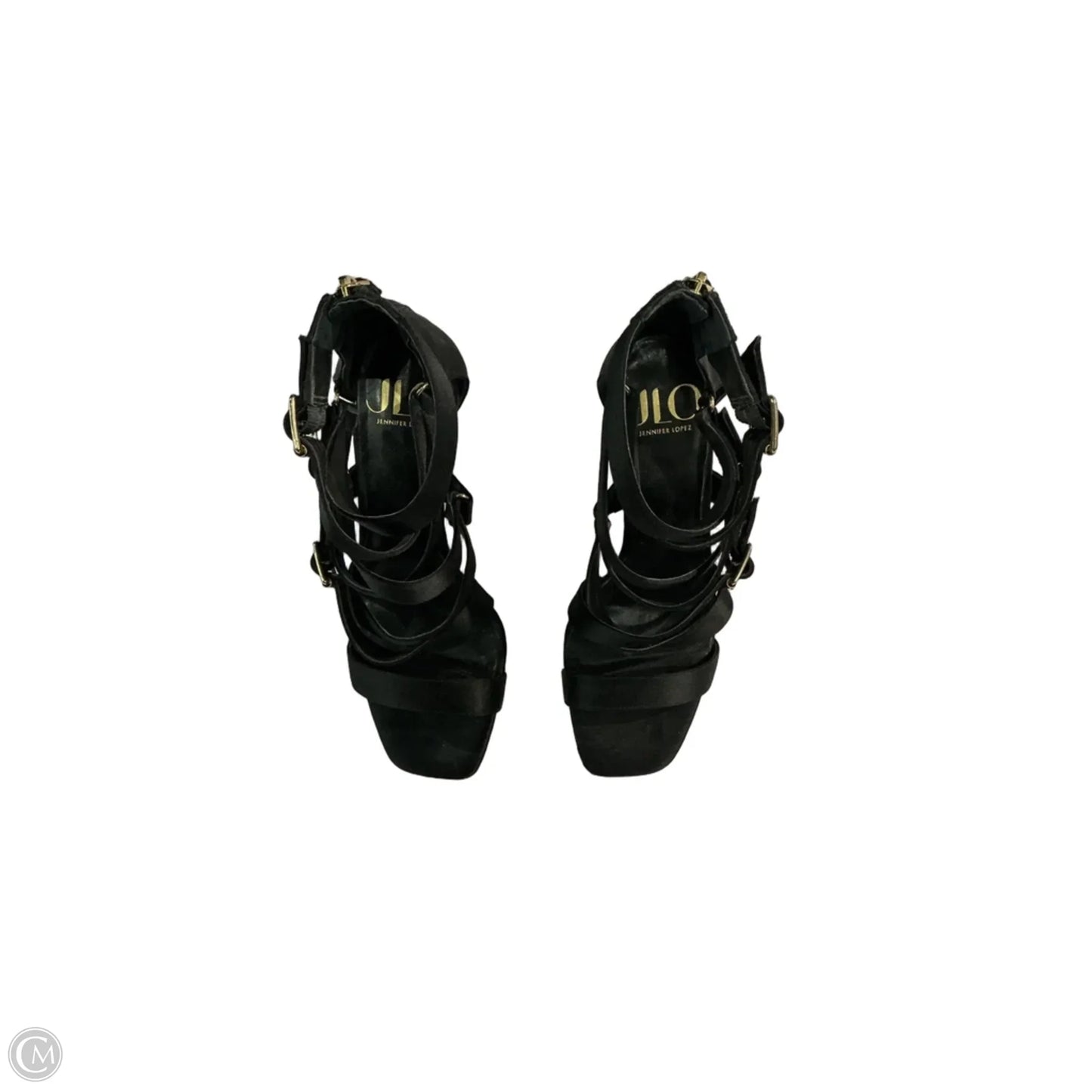 Shoes Heels Stiletto By Jennifer Lopez In Black & Gold, Size: 7.5