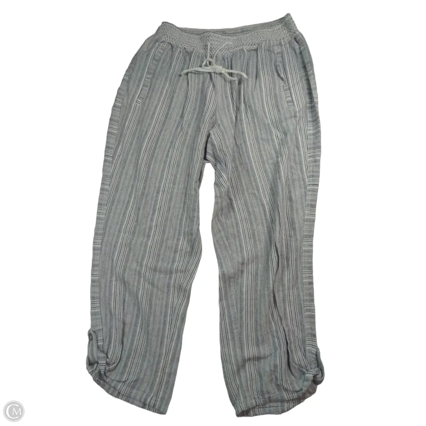 Pants Linen By West Bound In Grey & White, Size: Xl