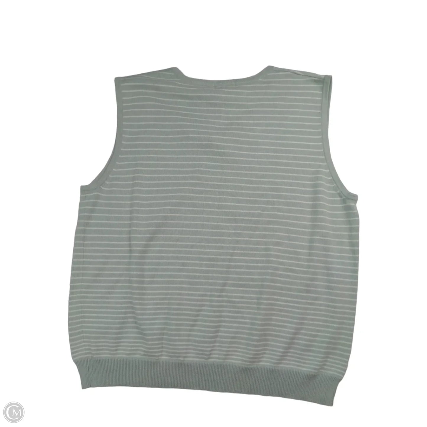 Top Sleeveless By Willi Smith In Green & White, Size: Xl