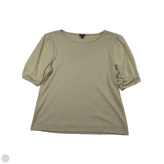 Top Short Sleeve By Ann Taylor In Brown & White, Size: L
