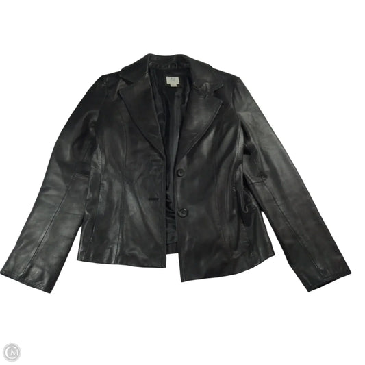 Jacket Leather By Apt 9 In Black, Size: M