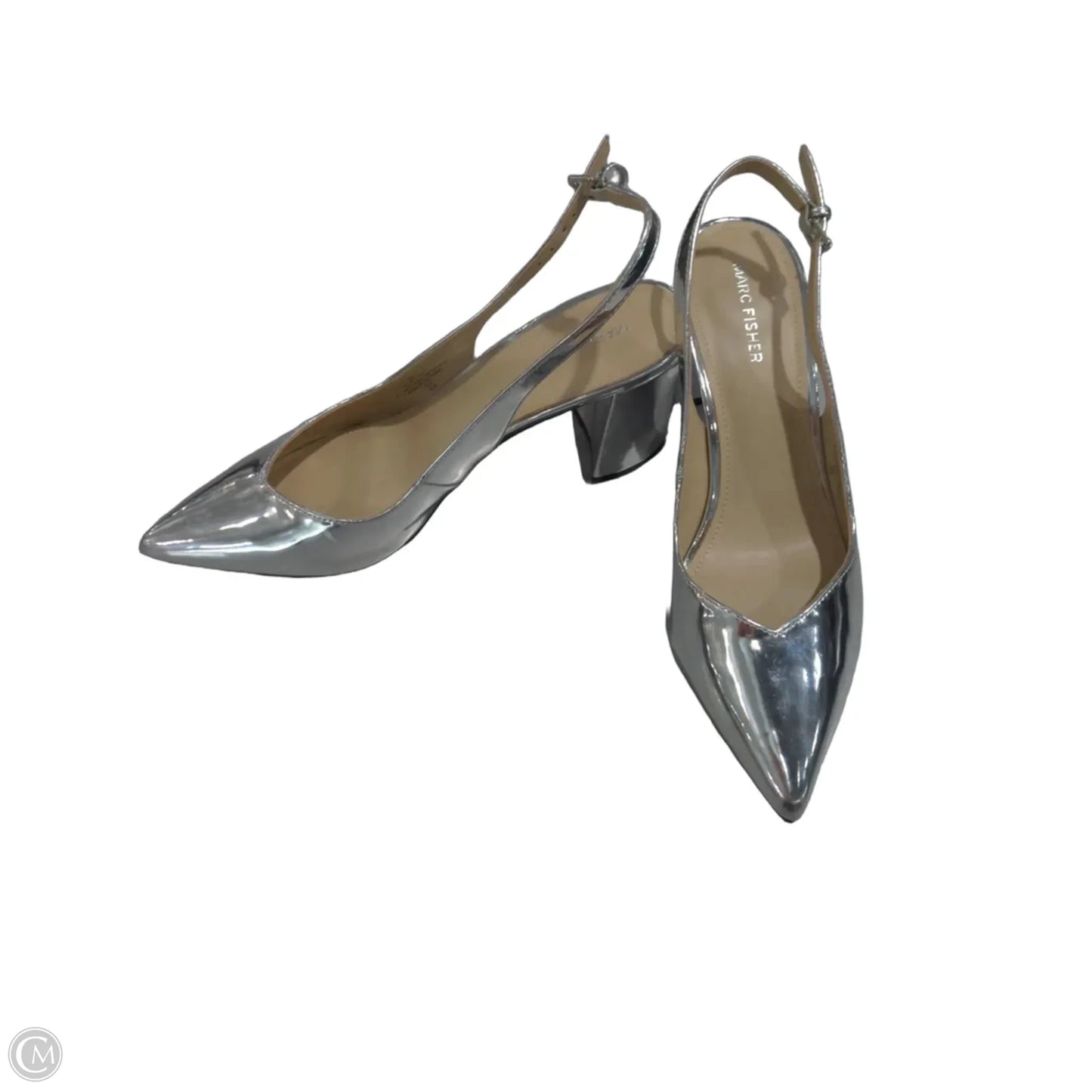 Shoes Heels Block By Marc Fisher In Silver, Size: 10