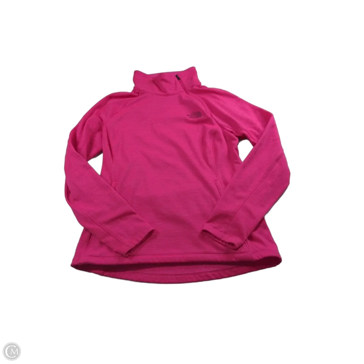 Athletic Top Long Sleeve Collar By The North Face In Pink, Size: M