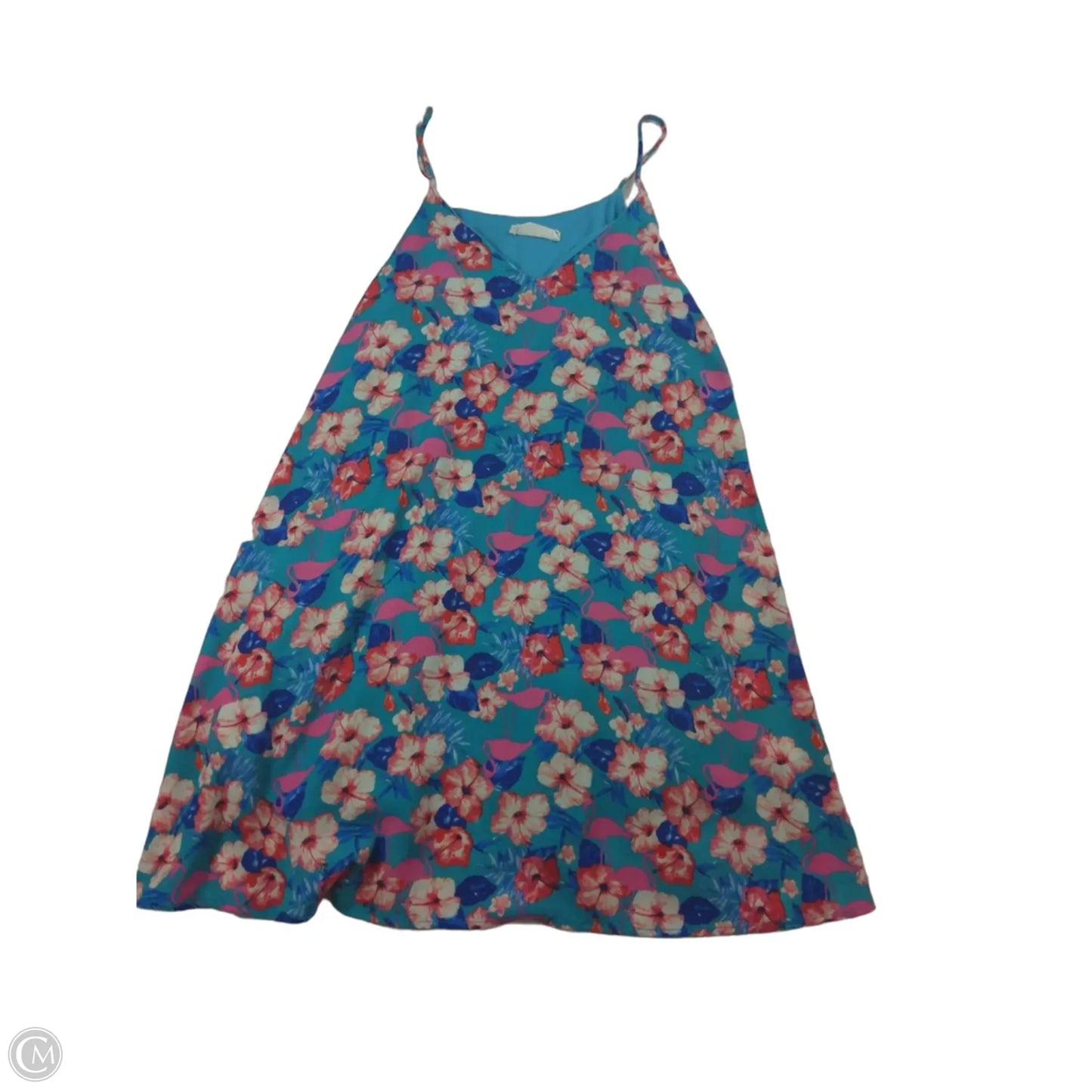 Dress Casual Short By Peach Love Cream California In Tropical Print, Size: S