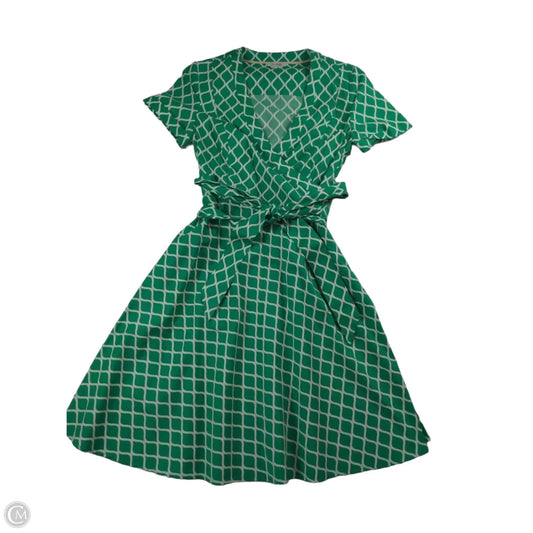 Dress Casual Midi By Boden In Green & White, Size: 4