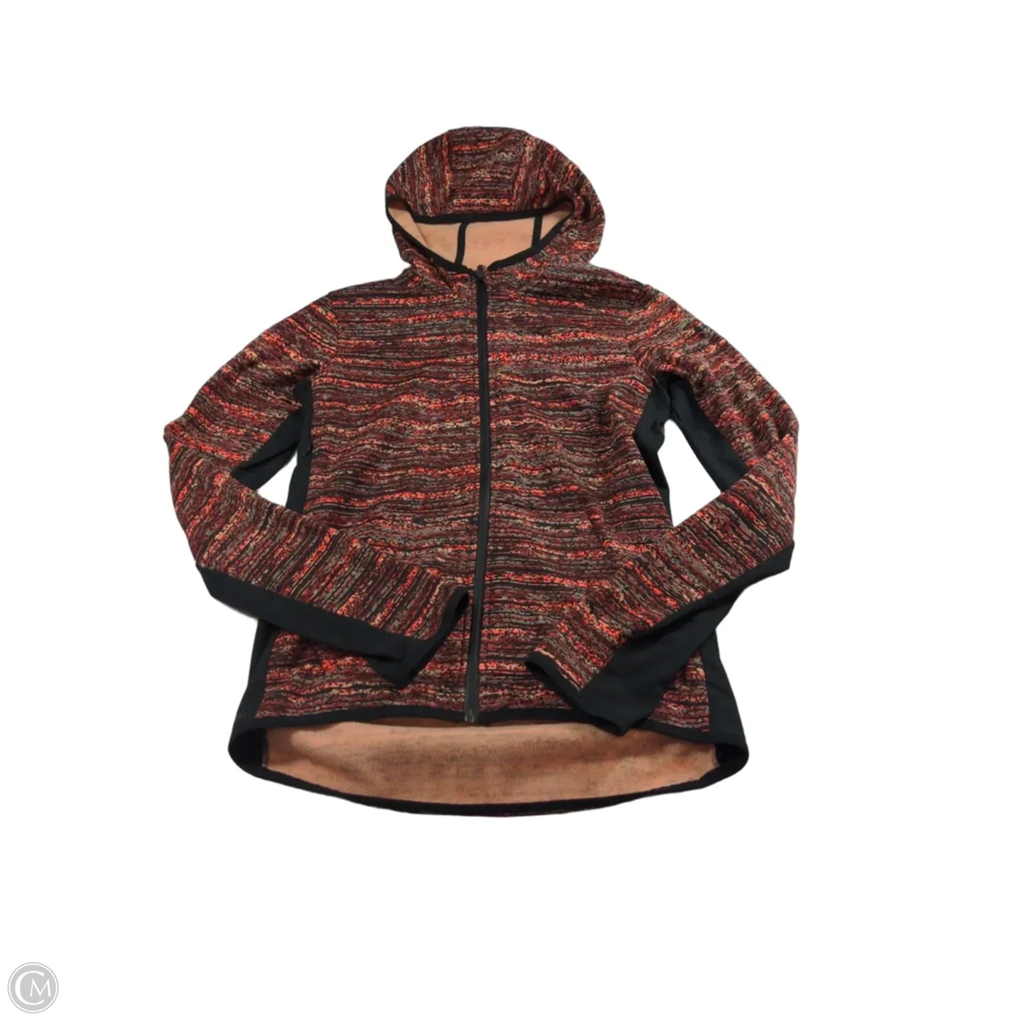 Athletic Jacket By Nike Apparel In Black & Orange, Size: S