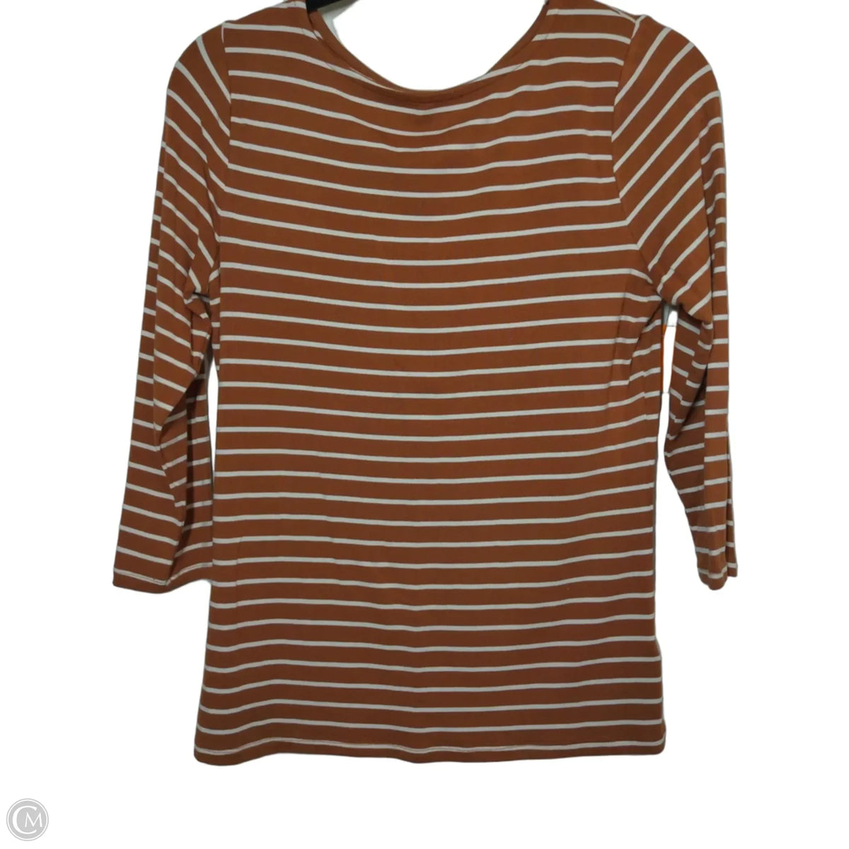 Top 3/4 Sleeve Basic By A New Day In Striped Pattern, Size: S
