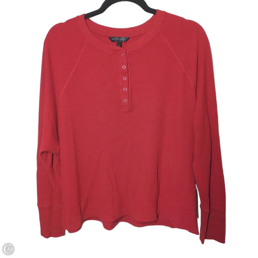 Top Long Sleeve By Banana Republic In Red, Size: S