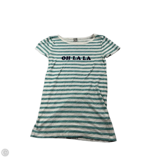 Top Short Sleeve Basic By J. Crew In Striped Pattern, Size: Xxs