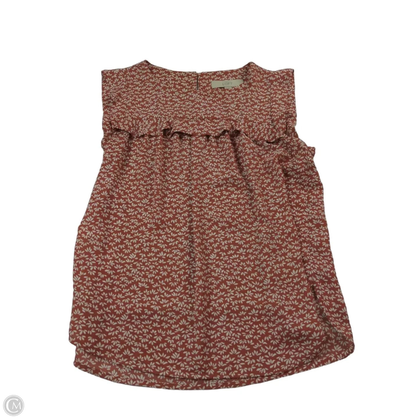 Top Sleeveless By Loft In Red & White, Size: Xs