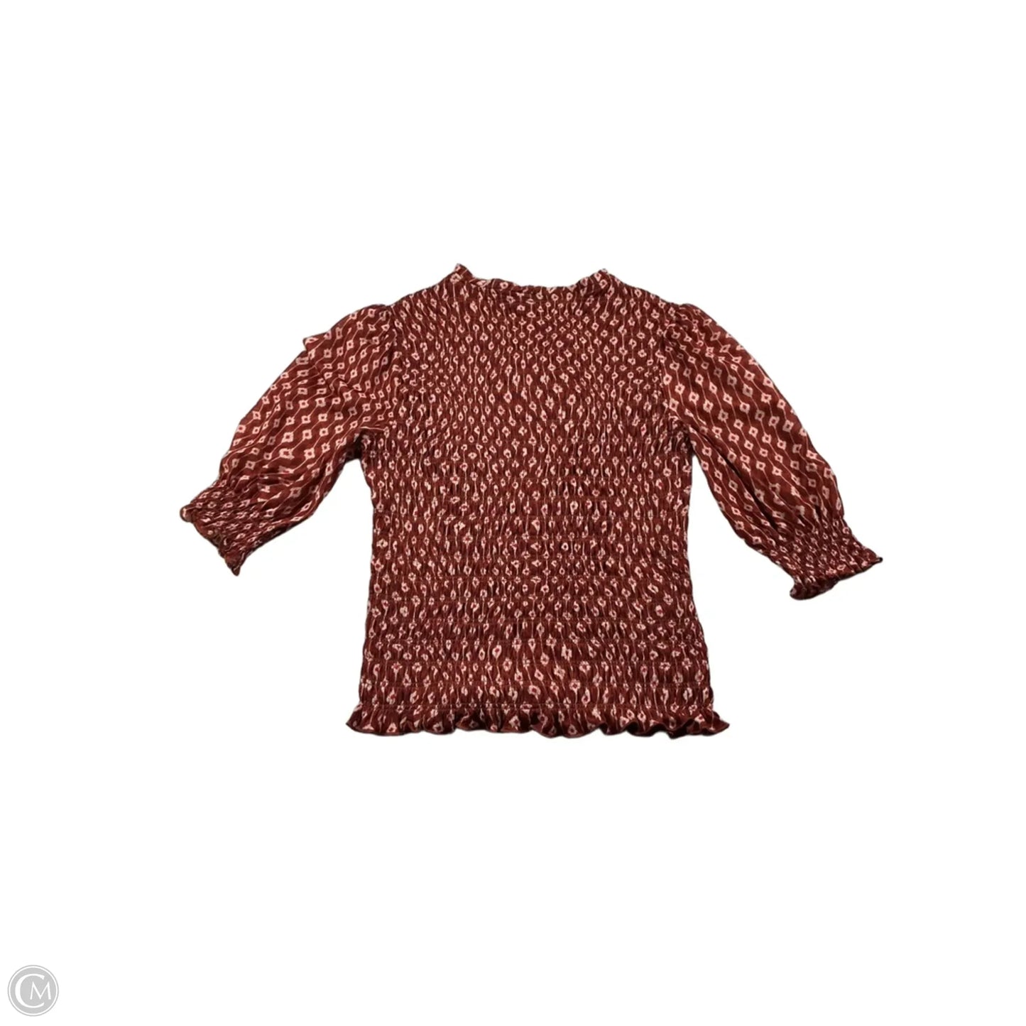 Top 3/4 Sleeve By Time And Tru In Red, Size: Xs