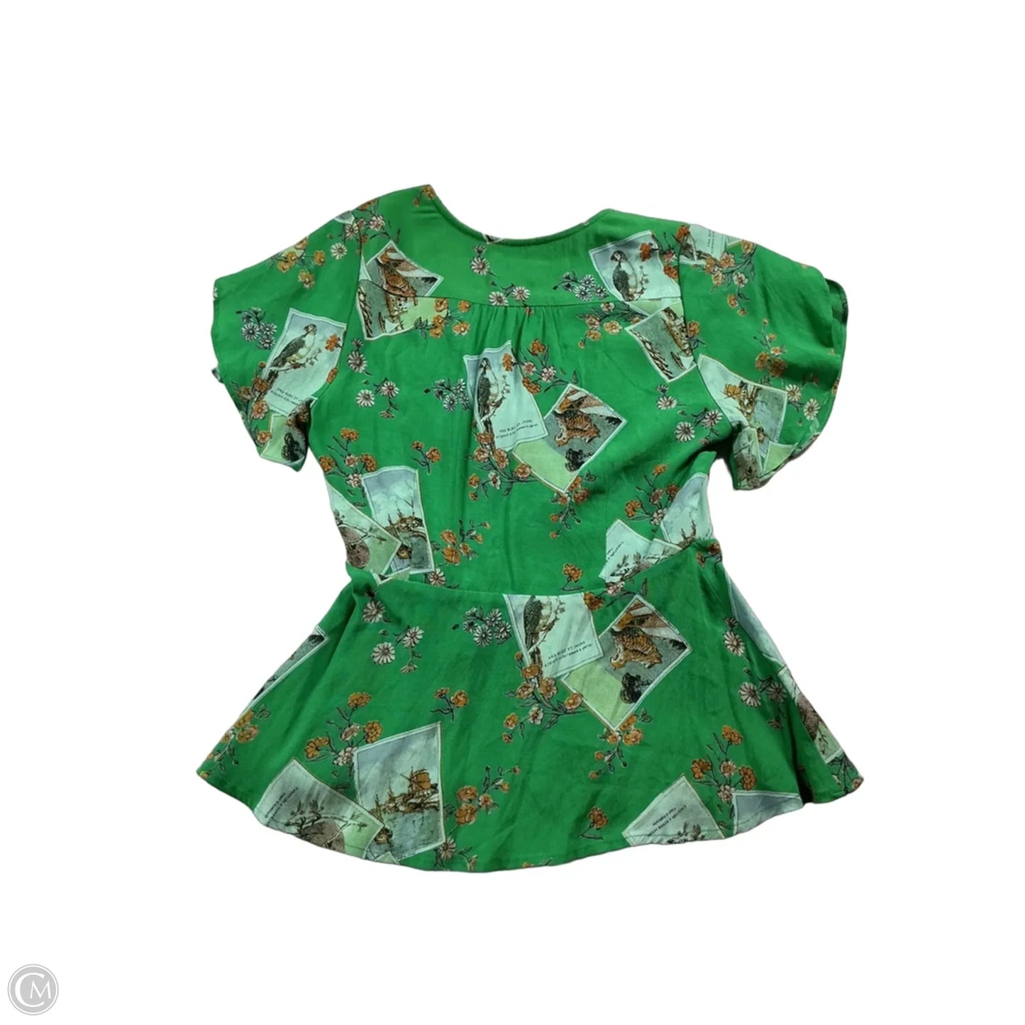 Blouse Short Sleeve By Meadow Rue In Green, Size: 2