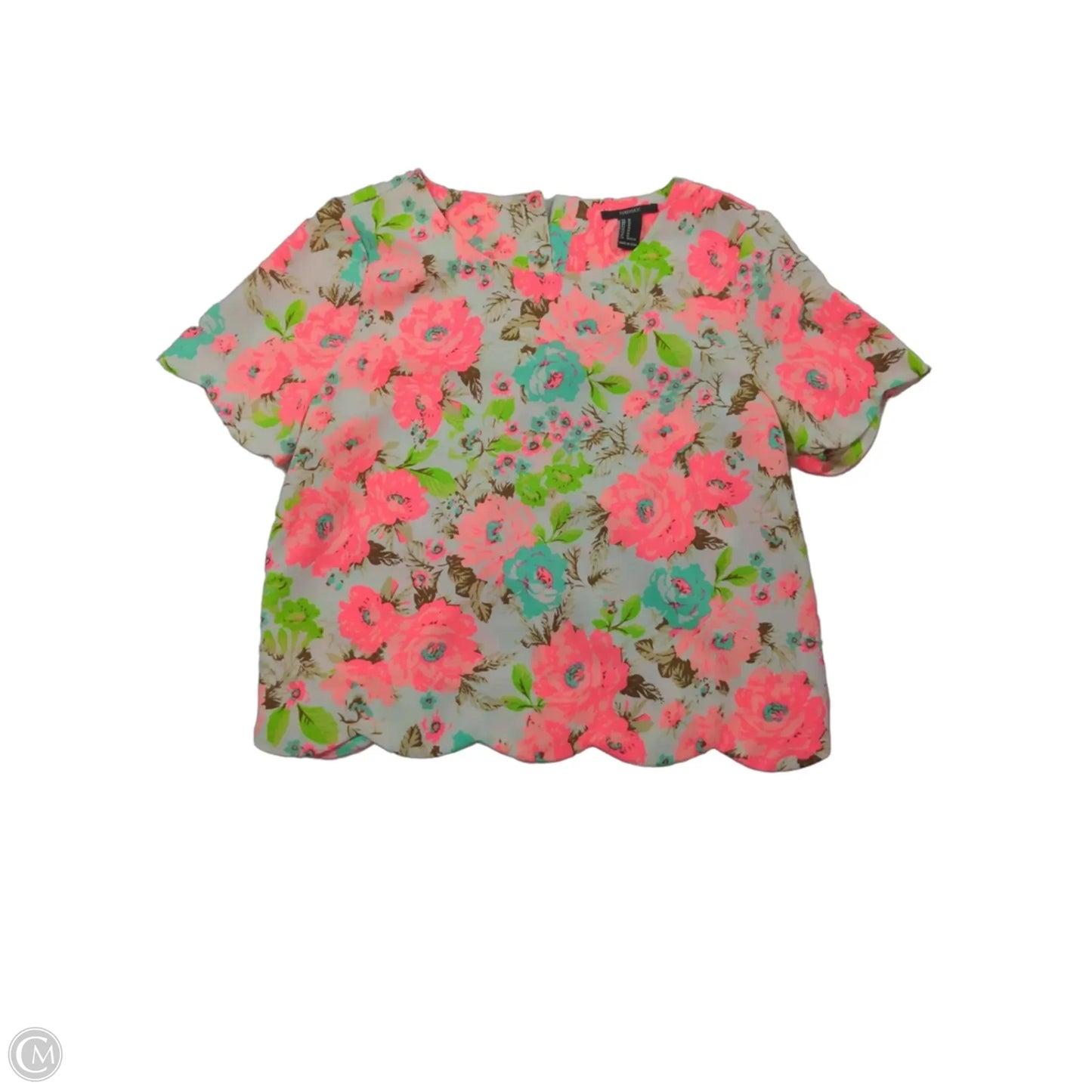 Top Short Sleeve By Forever 21 In Floral Print, Size: M
