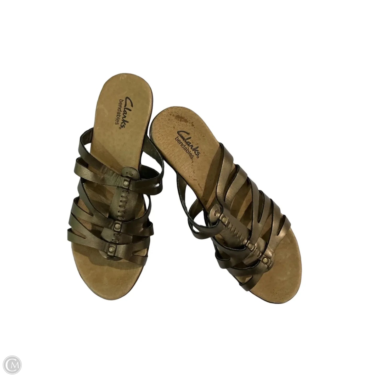Sandals Heels Kitten By Clarks In Brown, Size: 8.5
