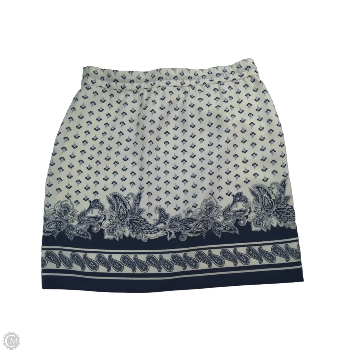 Skirt Midi By Ann Taylor In Blue & White, Size: S