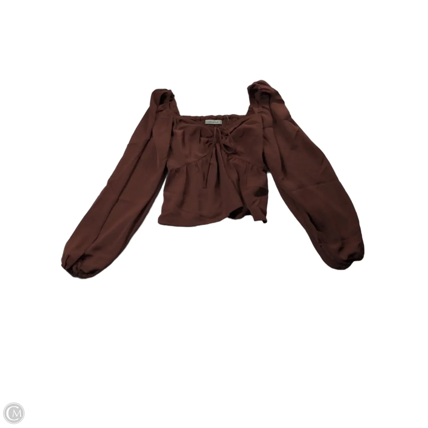 Blouse Long Sleeve By Abercrombie And Fitch In Brown, Size: Xs