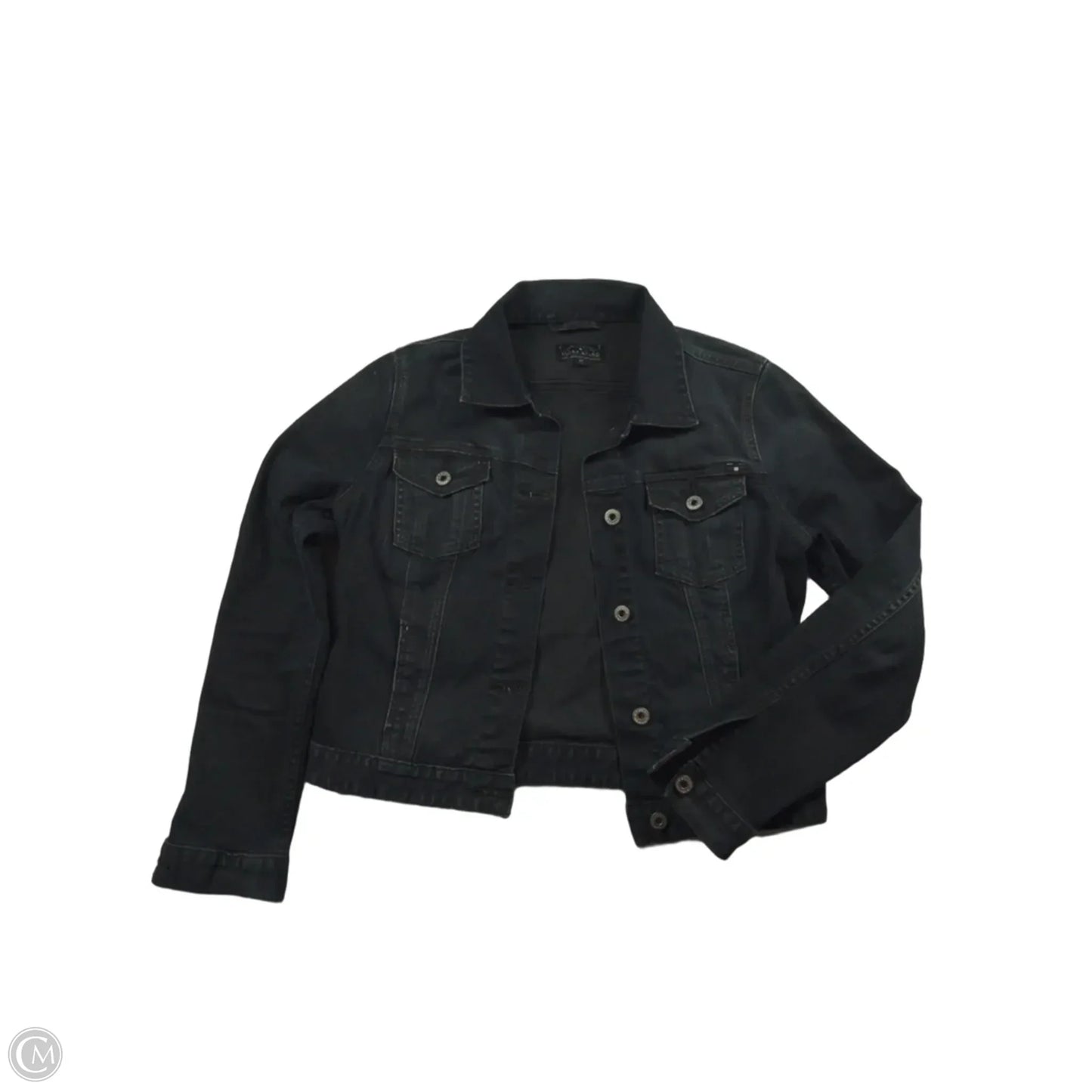 Jacket Denim By Lucky Brand In Black Denim, Size: M