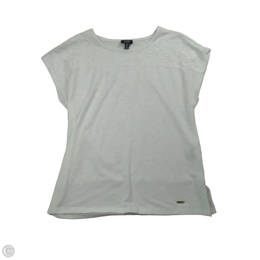 Top Short Sleeve By Jones New York In White, Size: M