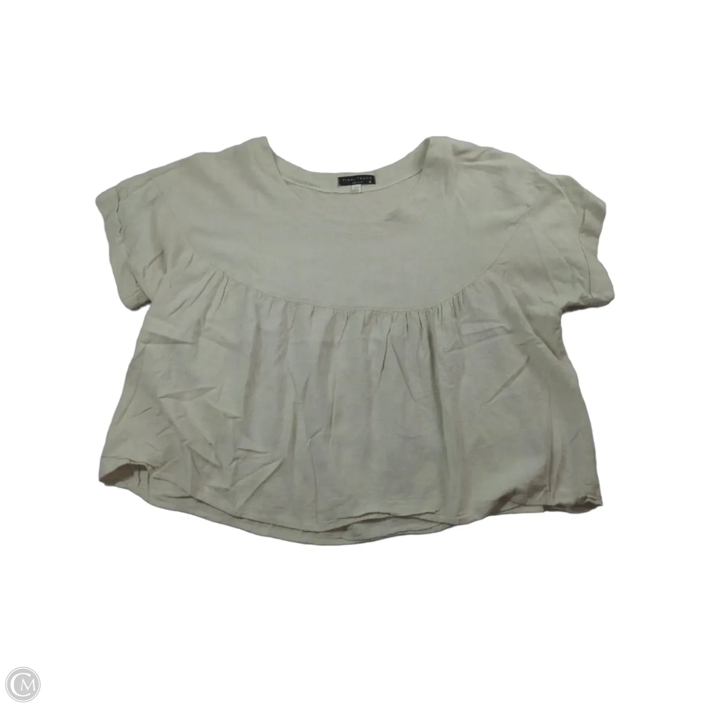 Top Short Sleeve By Final Touch In Cream, Size: M