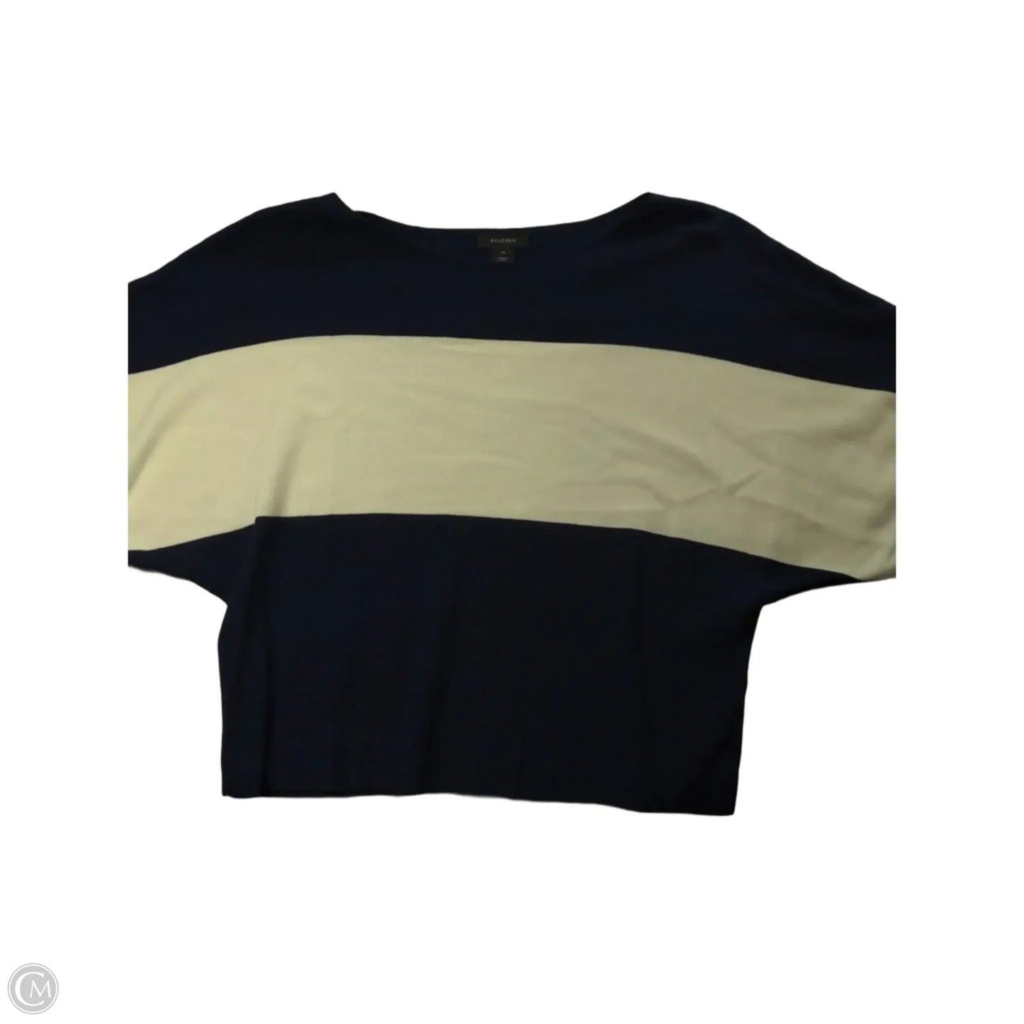 Sweater Short Sleeve By Halogen In Blue & White, Size: Xs