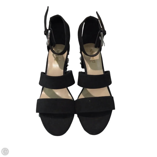 Sandals Heels Block By Nine West In Black, Size: 6.5