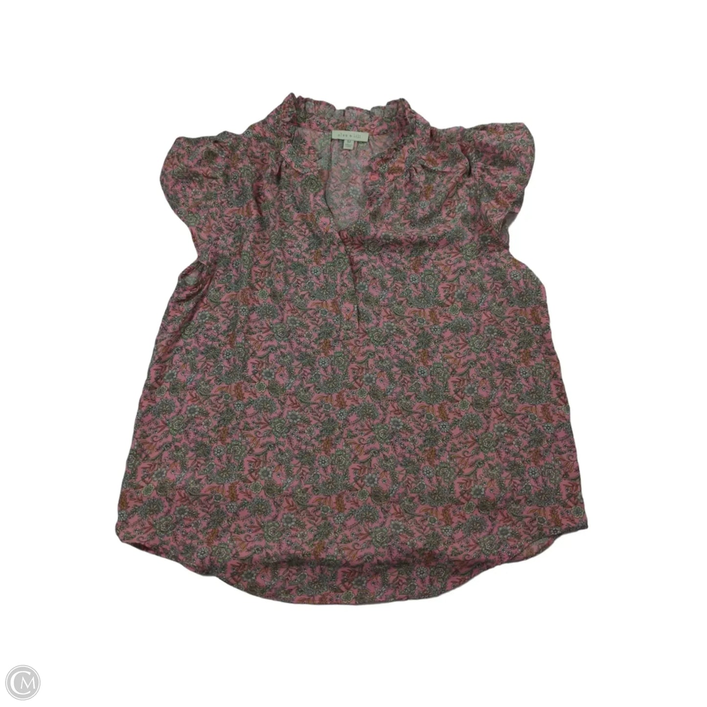 Blouse Short Sleeve By Clothes Mentor In Floral Print, Size: M