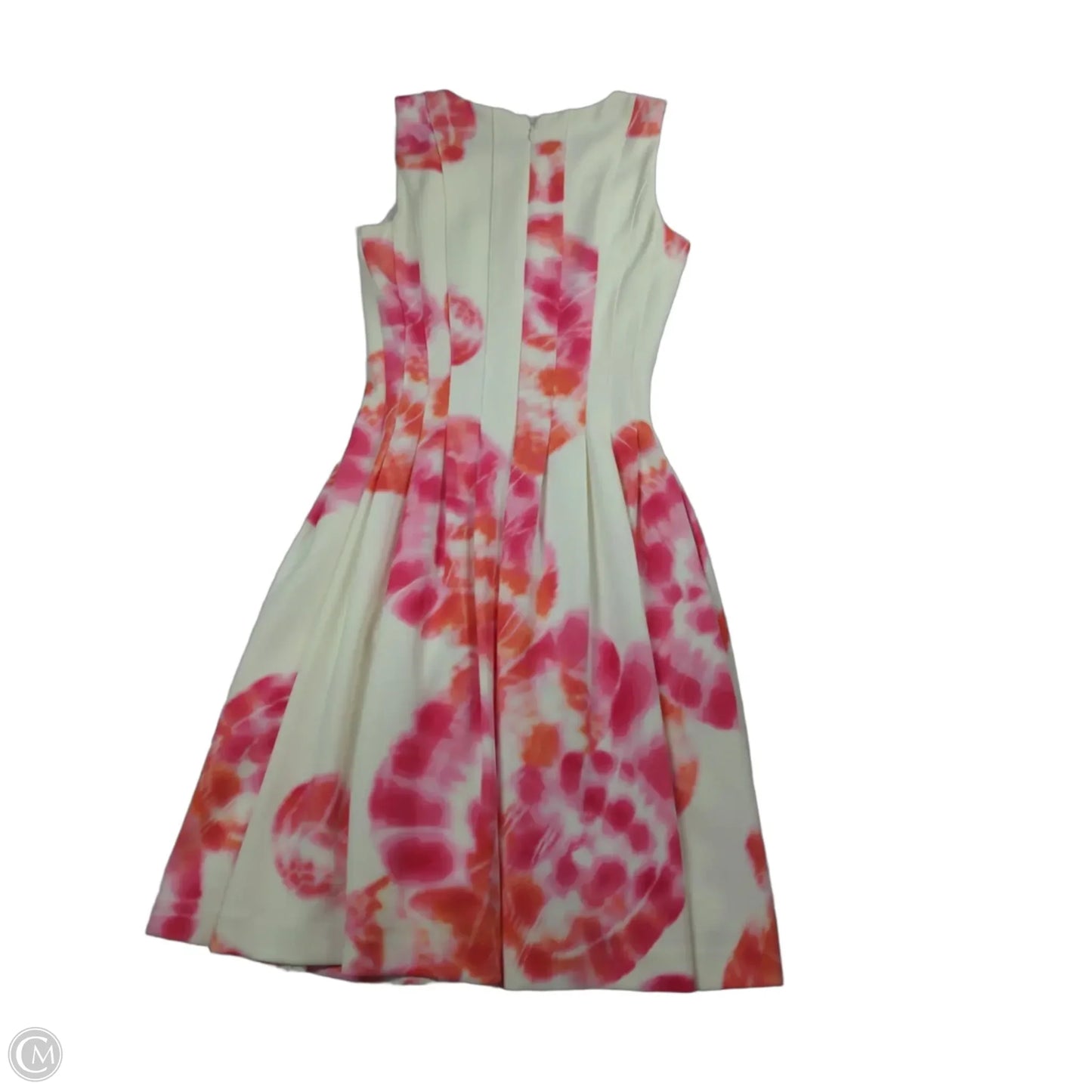 Dress Party Midi By Calvin Klein In Pink & White, Size: 2