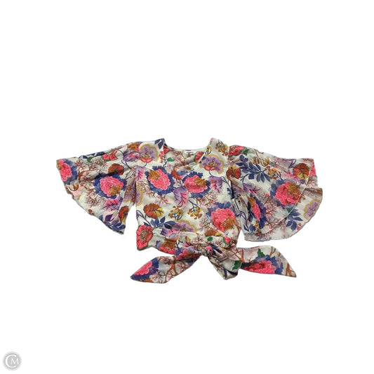 Top Short Sleeve By Express In Floral Print, Size: S
