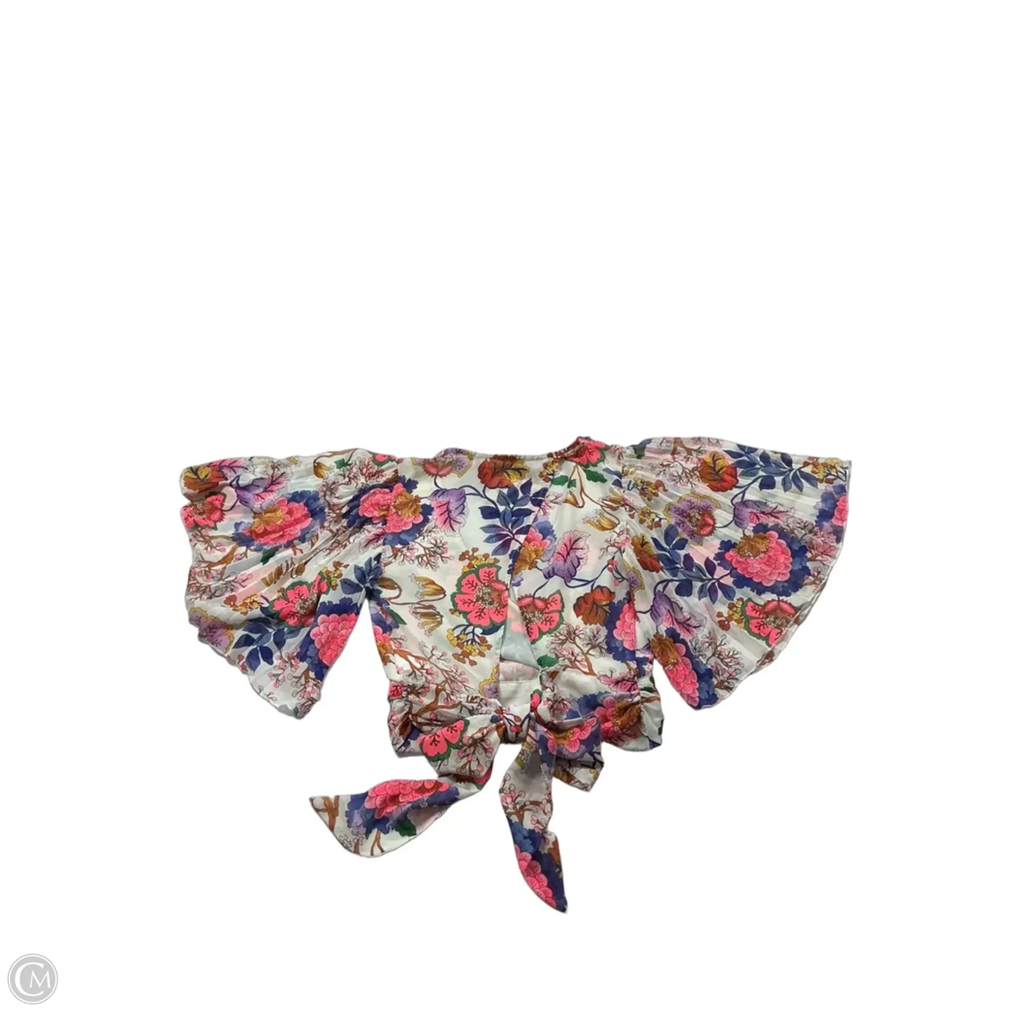 Top Short Sleeve By Express In Floral Print, Size: S