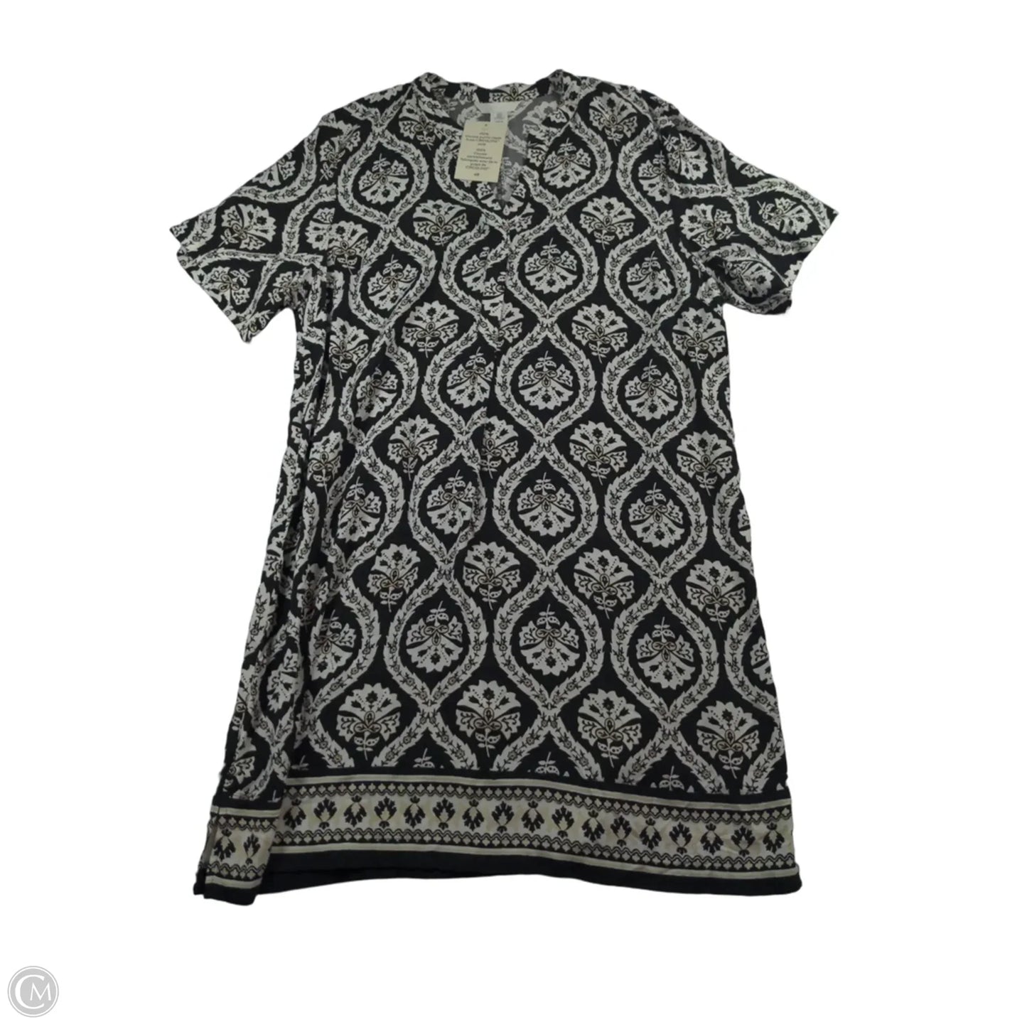 Dress Casual Short By H&m In Black & Cream, Size: M