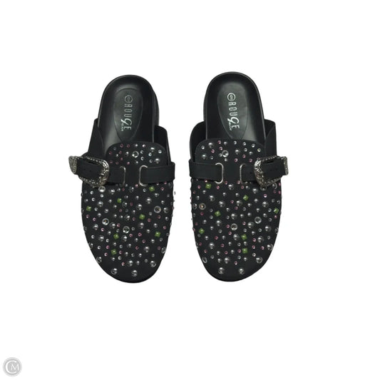 Shoes Flats By Clothes Mentor In Black & Silver, Size: 9