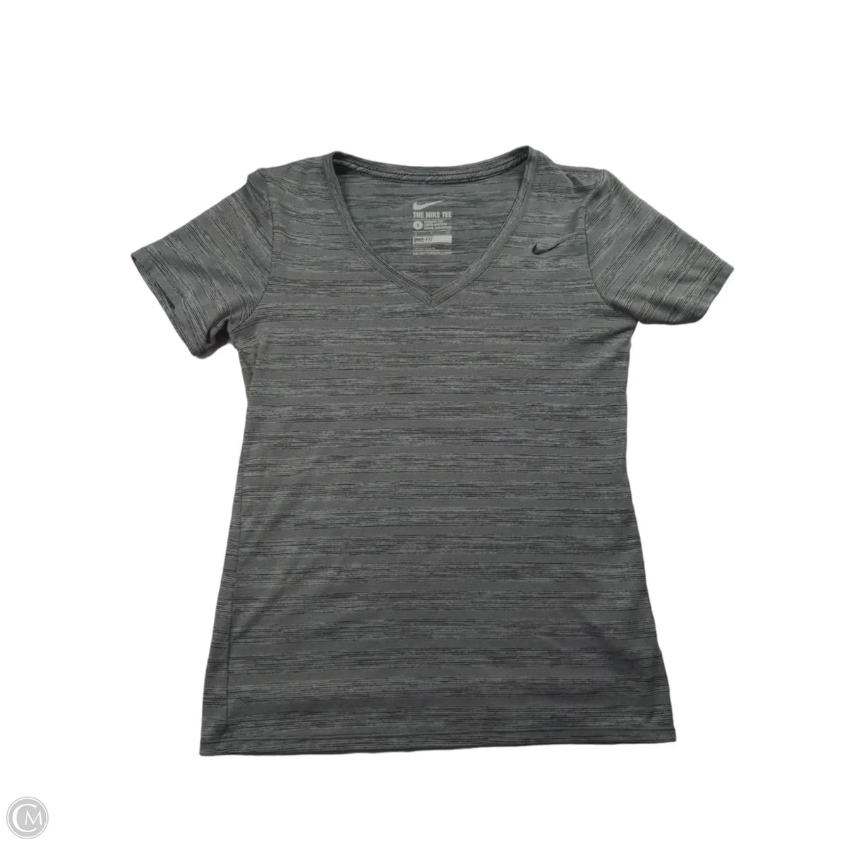 Athletic Top Short Sleeve By Nike In Grey, Size: S