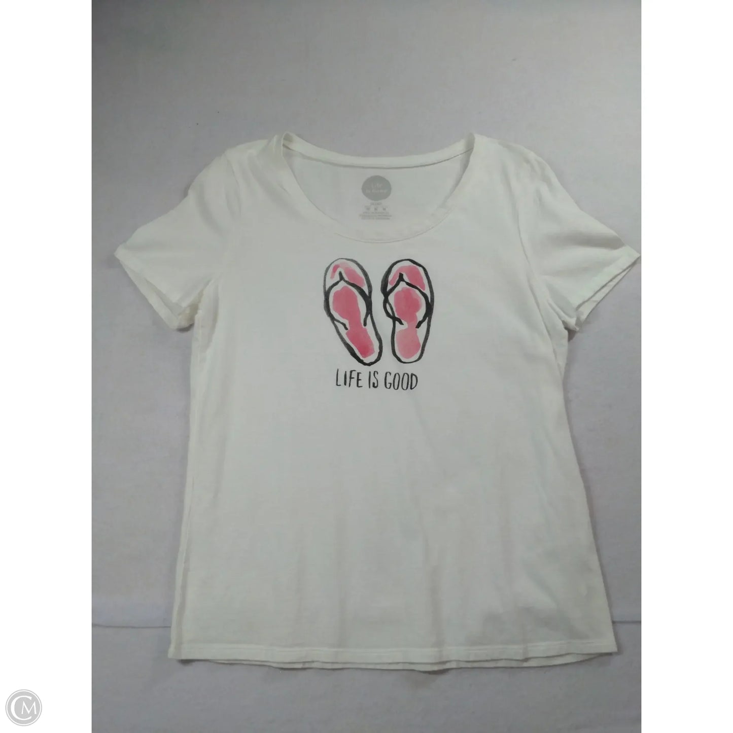 Top Short Sleeve Basic By Life Is Good In White, Size: M