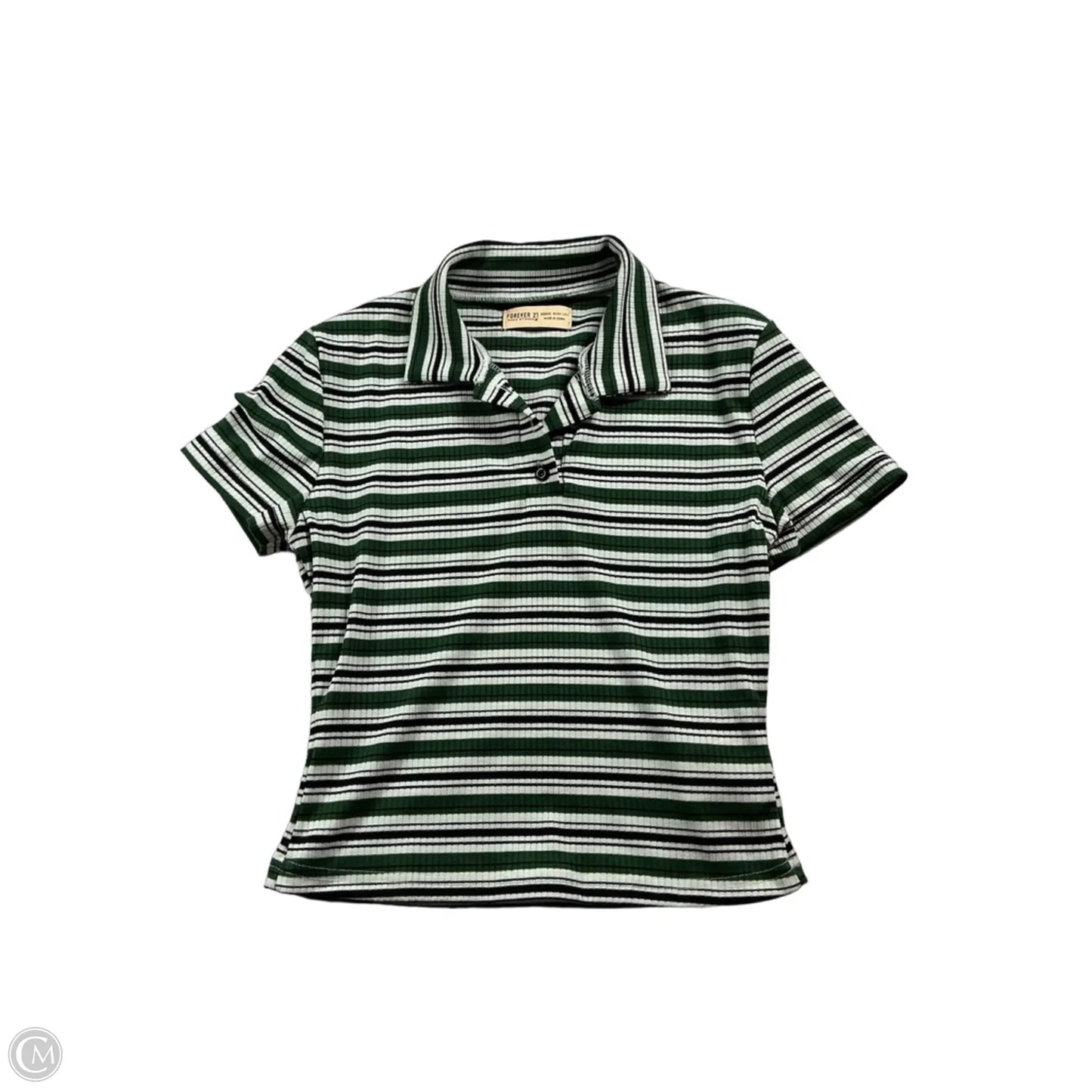 Top Short Sleeve By Forever 21 In Striped Pattern, Size: Xs