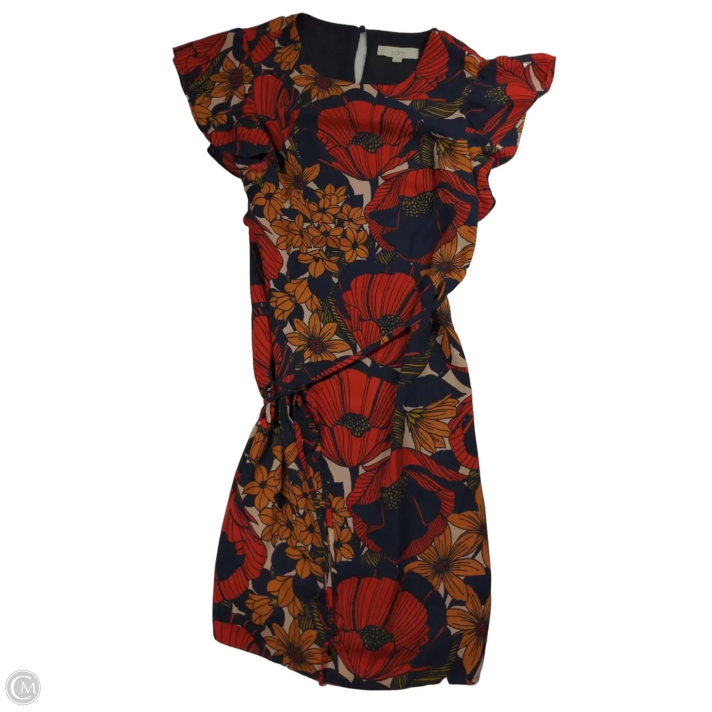 Dress Casual Midi By Loft In Floral Print, Size: Xs