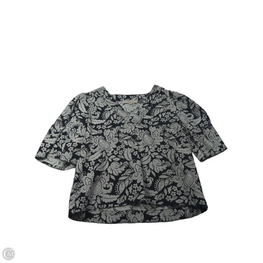 Top Short Sleeve By Loft In Black & White, Size: Xs