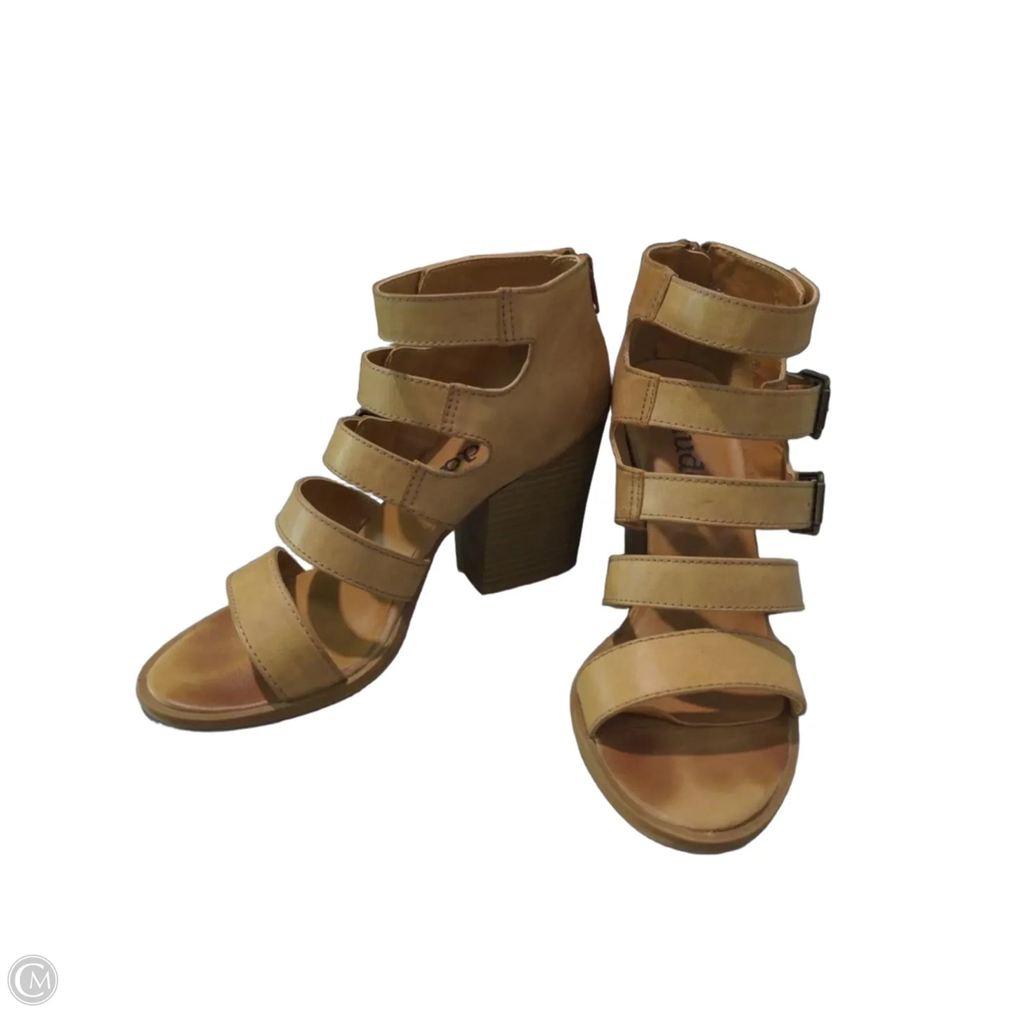 Sandals Heels Block By Mudd In Tan, Size: 8.5