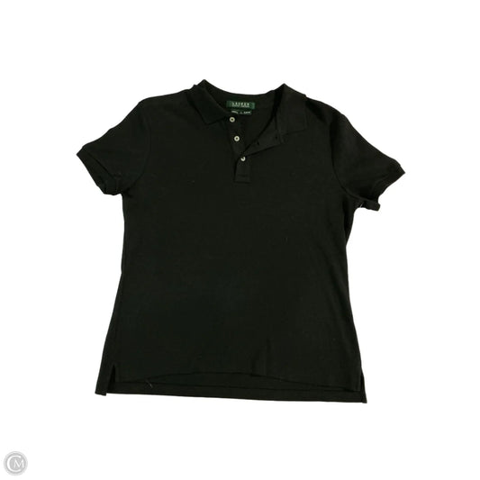 Top Short Sleeve By Lauren By Ralph Lauren In Black, Size: L