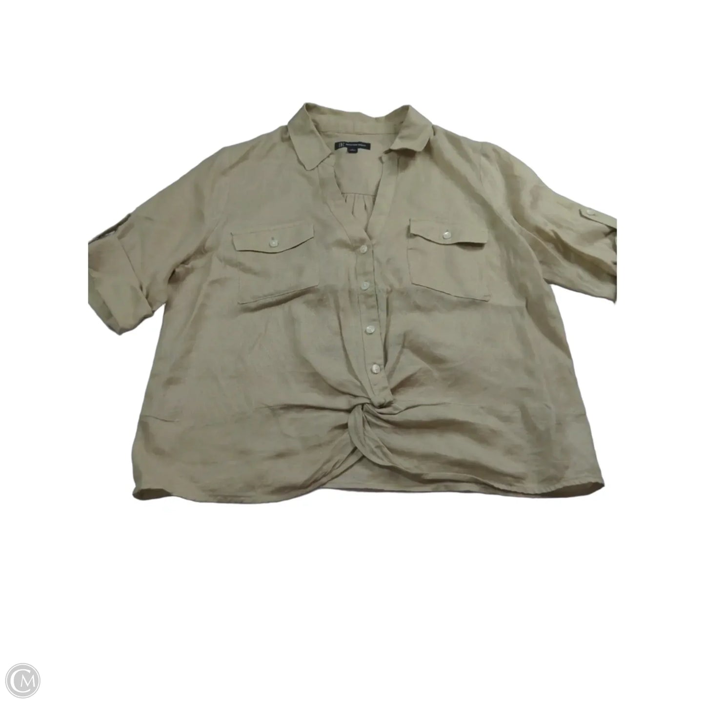 Blouse 3/4 Sleeve By Inc In Beige, Size: L