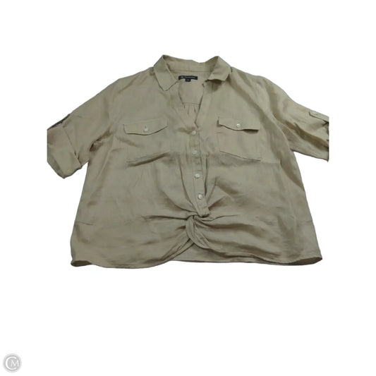 Blouse 3/4 Sleeve By Inc In Beige, Size: L