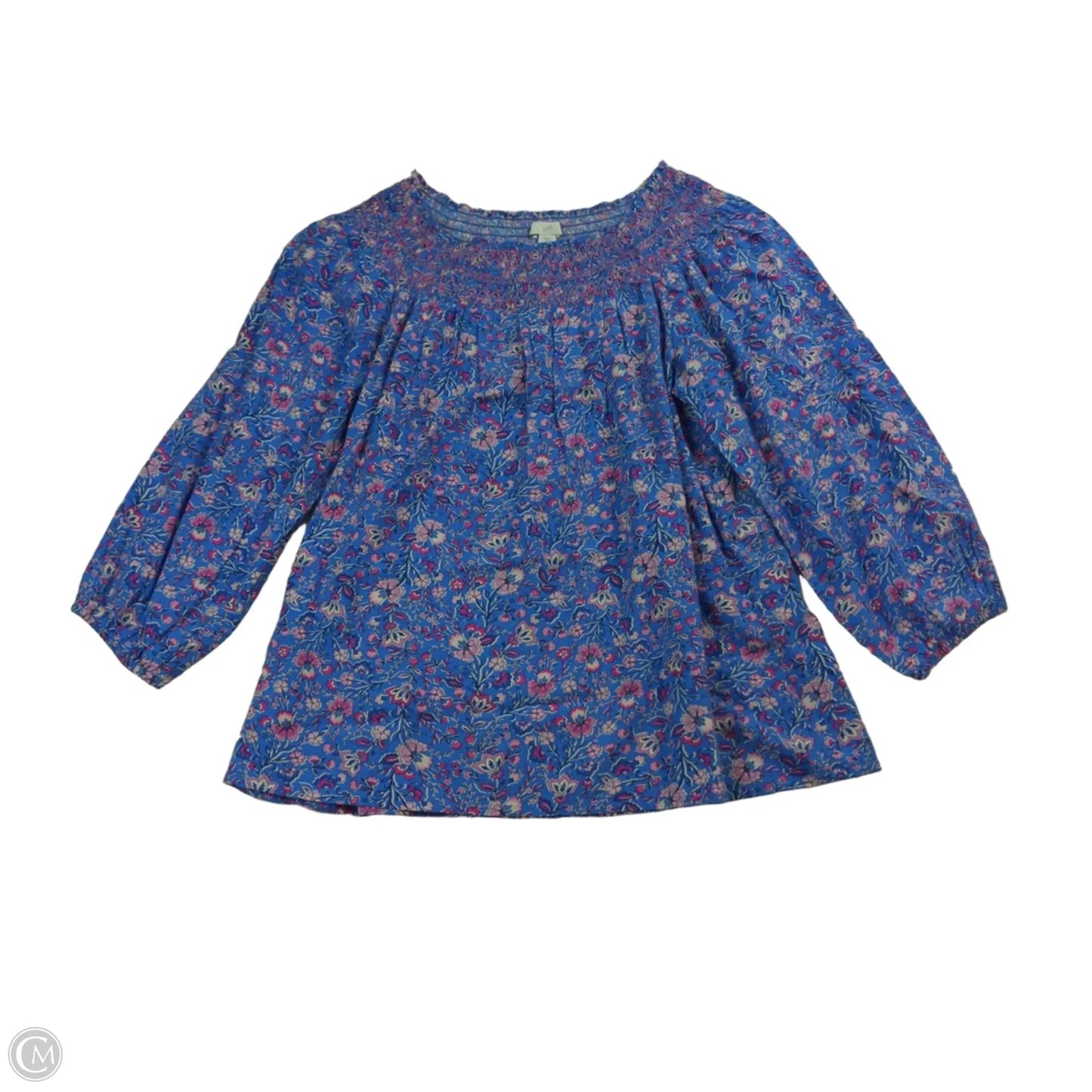 Blouse 3/4 Sleeve By J. Jill In Floral Print, Size: Xsp