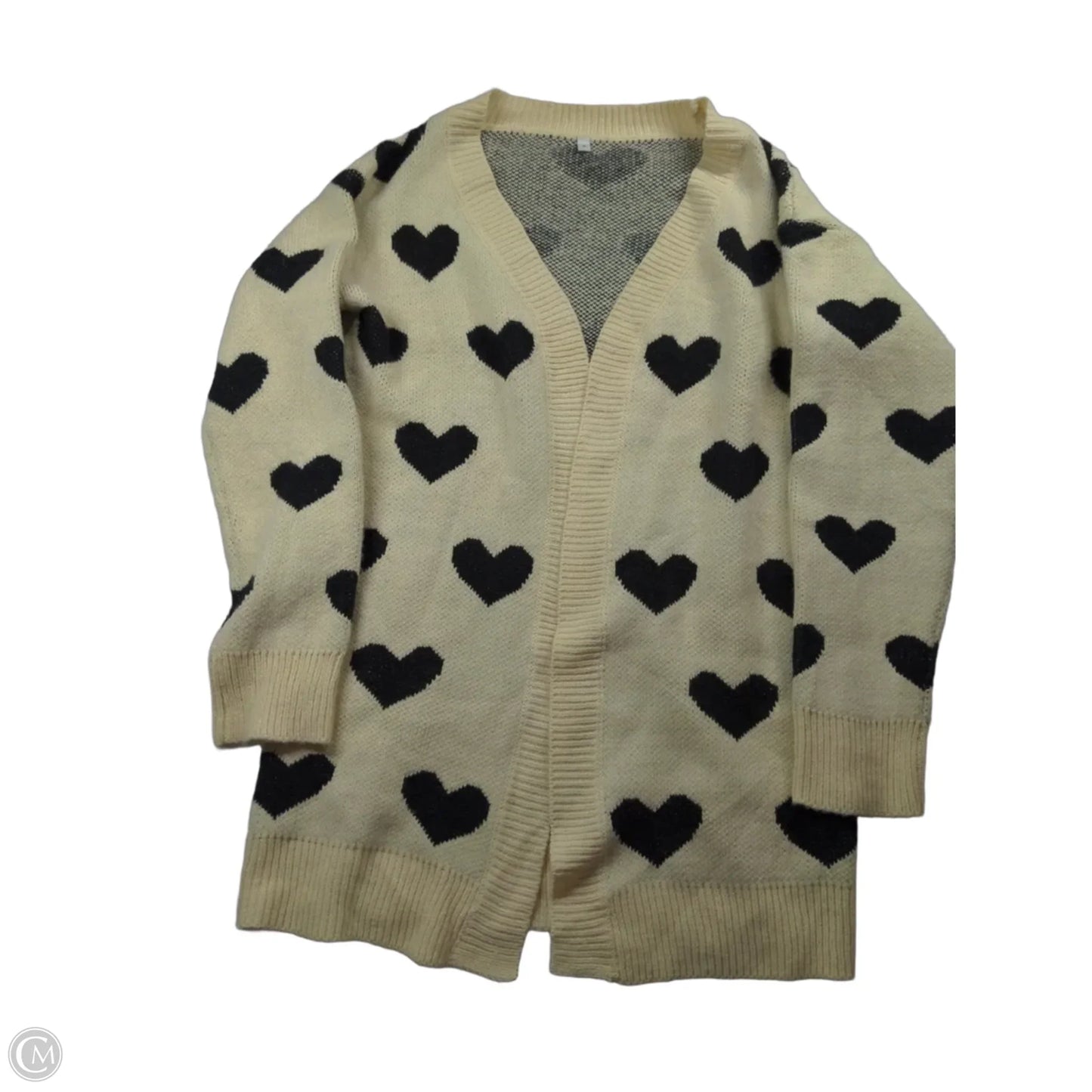 Cardigan By Clothes Mentor In Black & Cream, Size: S